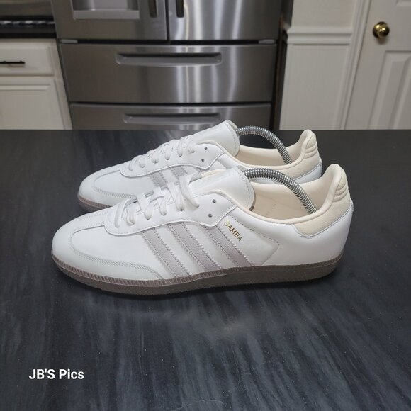 Adidas Samba Men’s Size 10 Originals OG White Grey Cream Gum Sneakers IH4880 - Picture 3 of 16